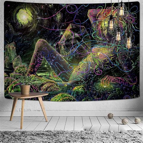4style psychedelic naked sexy woman tapestry wall hanging3d etsy