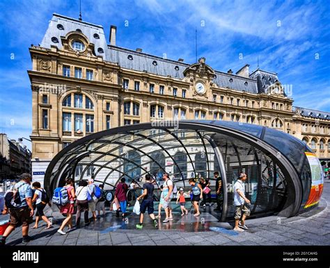 Dome Of Underground Train Station Saint Lazare In Paris France Stock