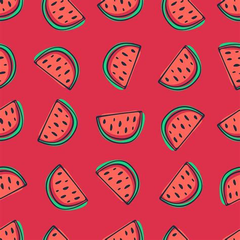 Watermelon Seamless Pattern In Cartoon Style 1212851 Vector Art At Vecteezy