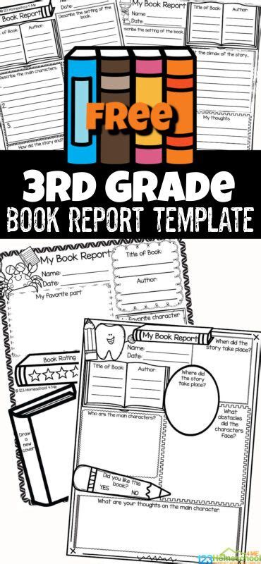 The 3rd Grade Book Report Is Shown In This Freebied Printable Template