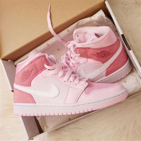 Air Jordan 1 Mid Digital Pink Womens Basketball Shoes Cw5379 600 Aj1