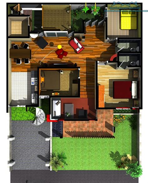 gambar denah rumah minimalis modern  lantai terbaru  info harga