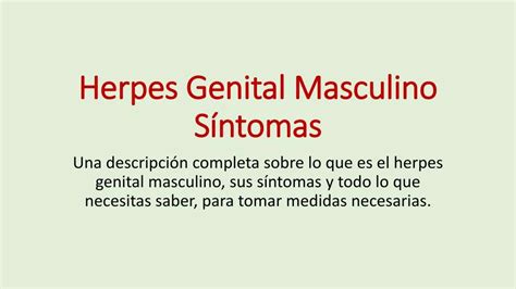 PPT Herpes Genital Masculino Sintomas PowerPoint Presentation Free