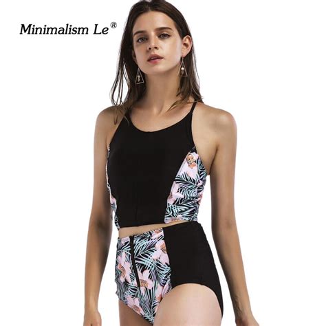 Minimalism Le Sexy 2018 Bikinis Swimsuit Womens Swimwear Bikini Set Beach Wear Print Vintage