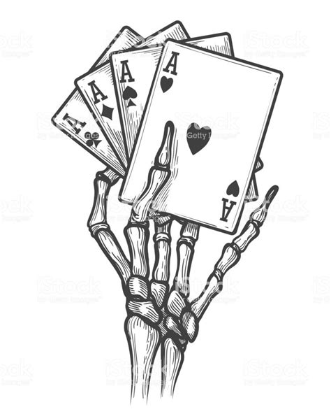 Black Jack Bones Hand Vector Illustration Engraving Skeleton Hand