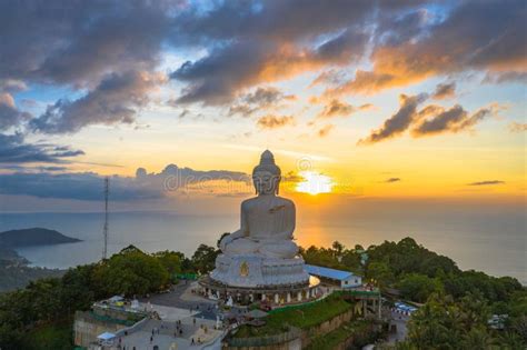 Aerial View Sunset At Phuket Big Buddha Viewpoint Stock Photo Image