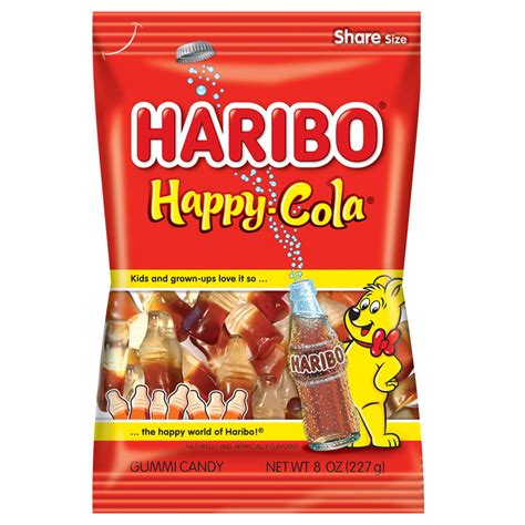 Haribo Happy Cola Gummy Candy Pack Of 1 8oz Peg Bag