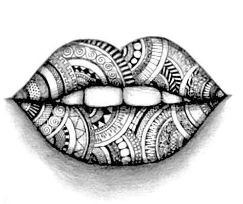 Zentangle Lips Coloring Page | Zentangle patterns, Drawings, Lips drawing