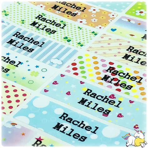 42 Waterproof Name Stickers Daycare Labels Personalized Name Etsy