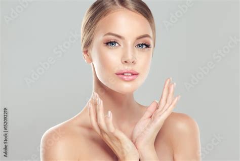 Beautiful Young Woman With Clean Fresh Skin Facial Treatment Cosmetology Beauty And Spa