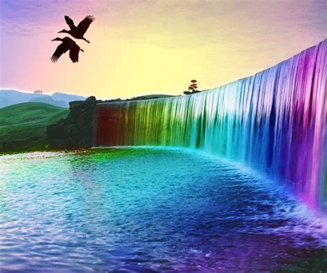 Galaxy Waterfall Wallpaper Nature Wallpaper