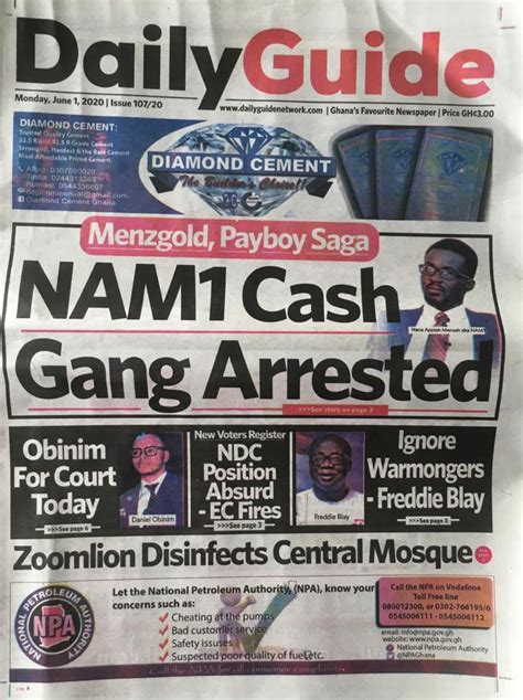 Todays Newspaper Front Pages Monday June 1 2020 Bbc Ghana Reports