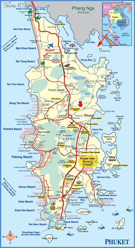 Phuket Map Tourist Attractions
