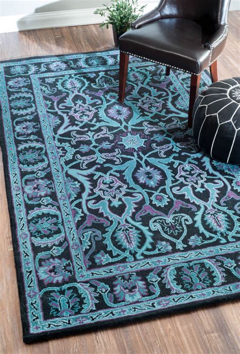 Overdye Re31 Teal Rug Traditional Rugs Traditional Rugs Teal Area