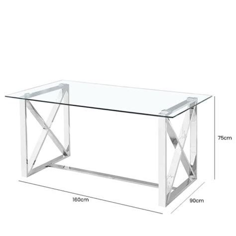 Zenn Contemporary Stainless Steel And Clear Glass Dining Table Picture Perfect Home