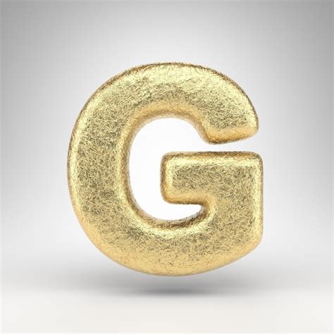 Premium Photo Letter G Uppercase On White Background Creased Golden