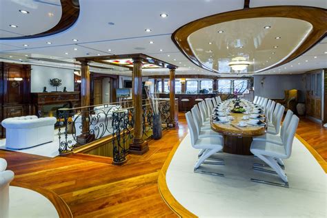 Luxury Yacht Legend Main Salon And Formal Dining Area — Yacht Charter
