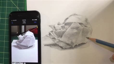 Crumpled Paper Ball Drawing Demo Youtube