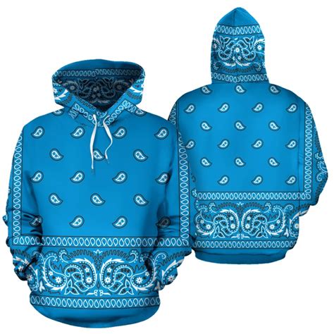 Ocean Blue Bandana Style All Over Hoodie Hoodies Unique Hoodies