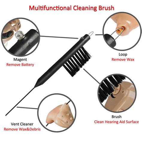 Hearing Aid Cleaning Brush With Magnet Wax Loop Vent Cleaner For Airpods Earbuds Headphones