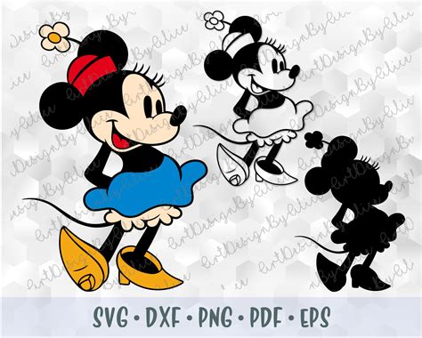 Svg Minnie Mouse Vintage Retro Old School Style Disney Layered Etsy