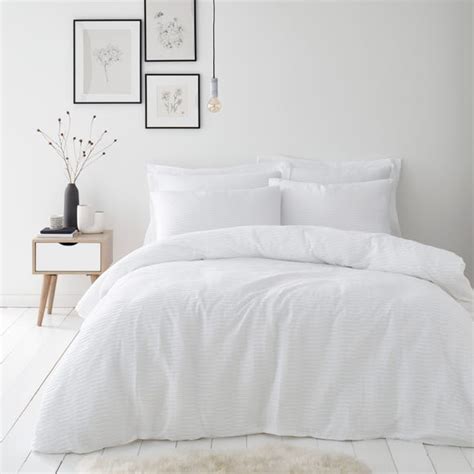 Textured White Bedding Set Bedding Design Ideas