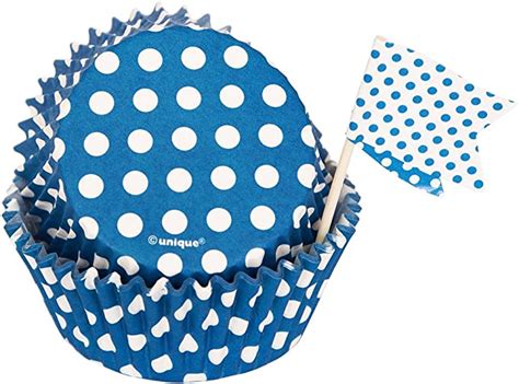 Royal Blue Polka Dot Cupcake Kit For 24 Home And Kitchen