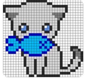 Home minecraft texture packs trending. Cat with blue fish | Easy pixel art, Pixel art, Minecraft ...