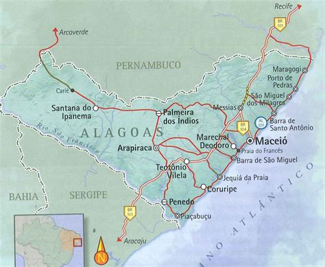 Mapa Do Litoral De Alagoas