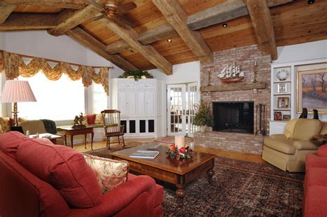 Ranch Style With Decorative Timbers Traditional Living Room