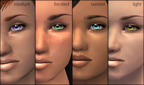 Mod The Sims Antishine Skintone Collection