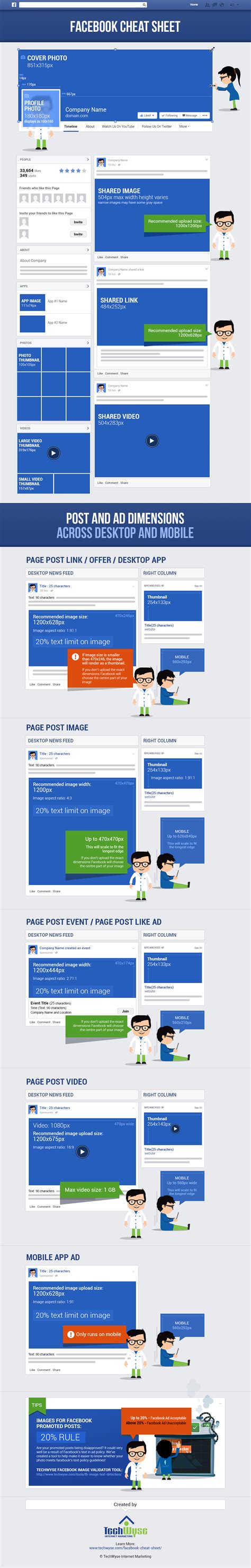 Facebook Cheat Sheet Image Size And Dimensions Updated Infographic
