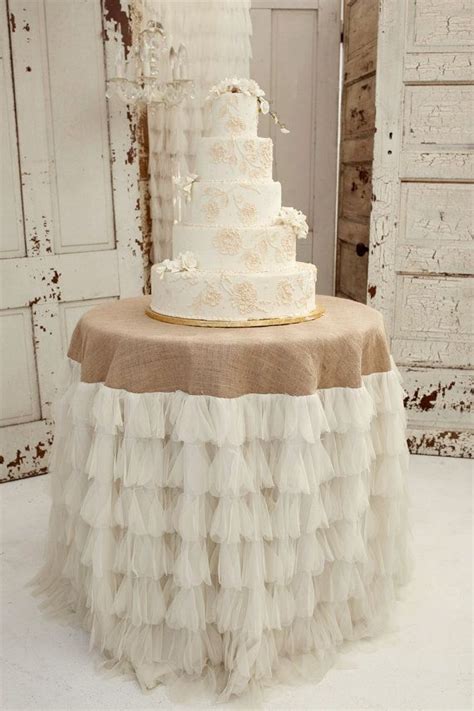 Ivory Petals And Burlap Tablecloth Vintage Weddings 2031719 Weddbook