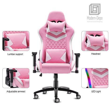 Rog chariot rgb gaming chair provides ultimate comfort and safety. RGB Gaming Chair High-Back Ergonomic Swivel Office Desk ...