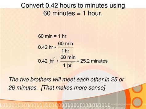 You might want to work in the other direction, convert minutes to hours. PPT - Creating Linear Equations in One Variable PowerPoint ...