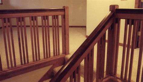 Craftsman square wood baluster : pecan mission style railings | Alder Spring Woodworking Fine Design and Construction | Stair ...