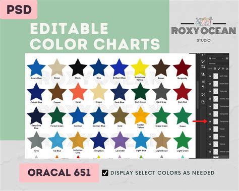 Oracal 651 Color Chart Vinyl Color Chart For Your Etsy Shop Etsy