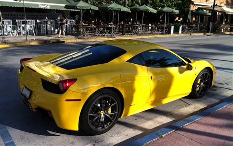 Yellow Ferrari 458 Italia With Graphite Rims Exotic Cars On The