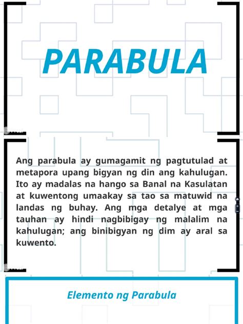 Katangian Ng Parabula