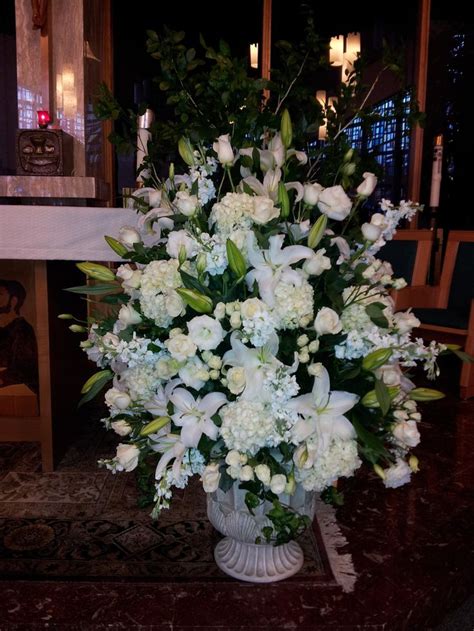 Paul catholic church, and indicate payment is for altar flowers or blessed mother flowers with the designated date. Altar Arrangement w/ hydrangeas, lilies, and roses ...