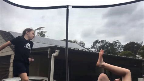 wwe moves on the trampoline with my sister full voice over and sorry for the finger in the