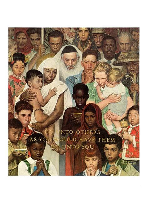 The Golden Rule Post Cover April 1961 By Norman Rockwell Poster Size