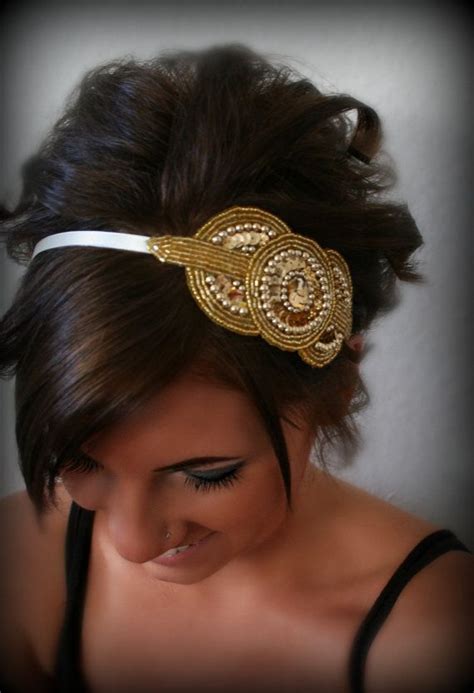 Gold Art Deco Beaded Sequin Headband By Brasslotus On Etsy 2695