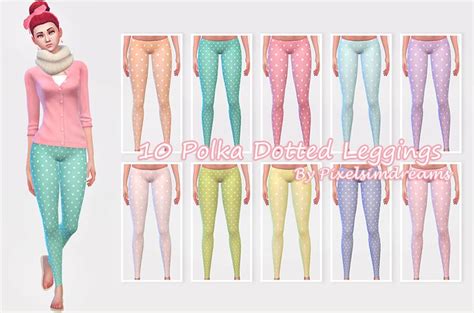 Emilyccfinds Polka Dot Leggings Sims 4 Clothes For Women