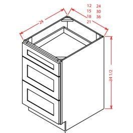 Maybe you would like to learn more about one of these? Shaker Charwood 24" Three Drawer Base Cabinet