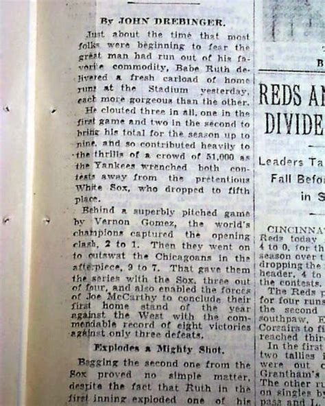 Babe Ruth Photo Home Runs In Rarenewspapers Com