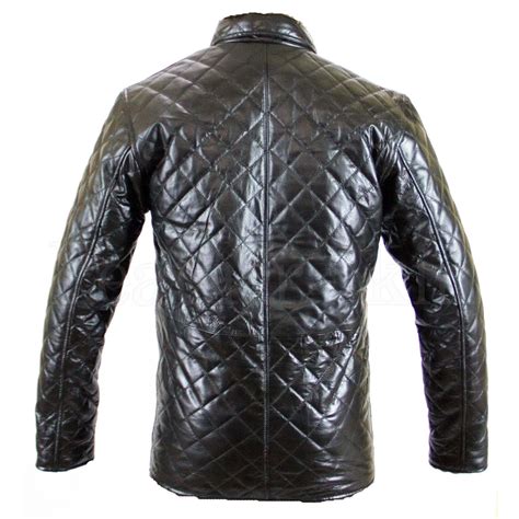 Leather Skin Men Black Quilted Genuine Leather Jacket Leather Skin Shop