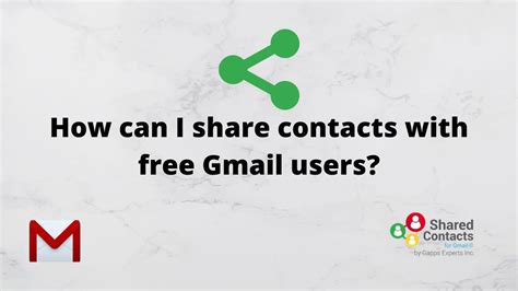 How To Share Contacts With Free Gmail Users Youtube