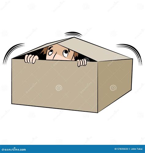 Cartoon Man Hiding In Box Stock Vector Image 57835633