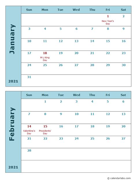 Two Year Calendar Templates For 20212022 In Microsoft Word Format